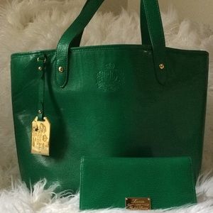 Ralph Lauren Kelly green purse and wallet